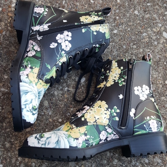 Steve Madden Floral Officer Combat Boots 7.5 - Picture 6 of 8